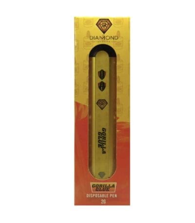 Golden Gorilla Glue disposable pen for cannabis concentrates and extracts, compact and portable, ideal for convenient use, 2g capacity, high-quality product from Fraser Weed.